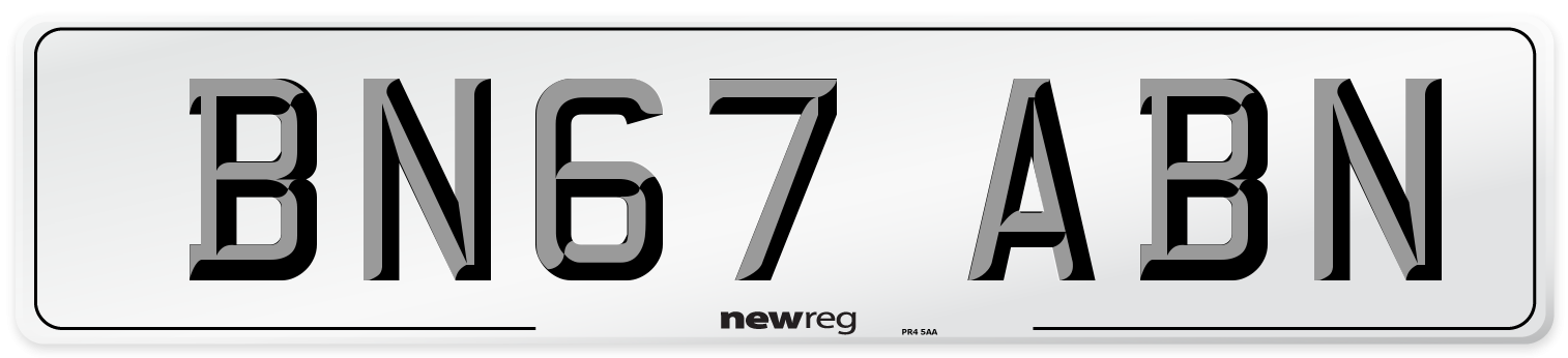 BN67 ABN Number Plate from New Reg